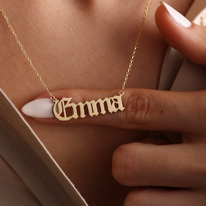 Gothic Name Necklace - Minimalist Name Necklace - Personalized jewelry - Personalized Gift - Gift for her - Personalized Gift for Mom