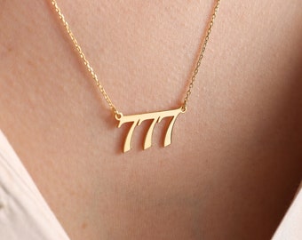 Angel Number Necklace, Number Necklace, 1111 Angel Number, 777 Angel Number, Lucky number Year Date Necklace, Gift For Her, Gift For Him