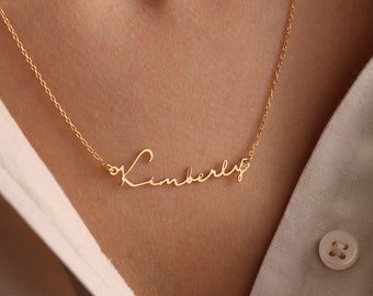 Signatur Halskette, personalisierte Halskette, zierliche Namenskette, benutzerdefinierte Namensschmuck, personalisiertes Geschenk, personalisierter Schmuck, Geschenk für sie
