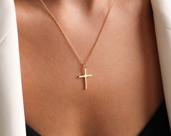Collana croce d'argento, collana croce d'argento delicata, piccola collana croce, piccola collana croce, ciondolo croce, collana croce semplice, croce