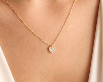 Minimalist Heart Necklace, Dainty Heart Necklace, Love Necklace, Tiny Heart Necklace, Mother's Day Gift, Valentine's Day Gift, Gift For Her