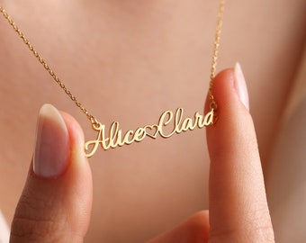 Two Name Necklace - Etsy