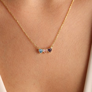 Family Birthstone Necklace, Custom Multiple Birthstone Pendant, Birthstone Gifts, Custom Family Necklace, Birthstone Jewelry, Christmas Gift