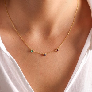 Family Birthstone Necklace, Gemstone Necklace, Gift Birthstone Necklace, Birthday Gift, Birthstone Jewelry,Perfect Gifts for Mothers Jewelry