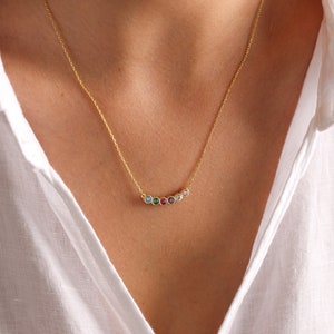 Family Birthstone Necklace, Gemstone Necklace, Birthstone Necklace, Birthday Gift Necklace, Birthstone Jewelry, Christmas Gift, Gift for her