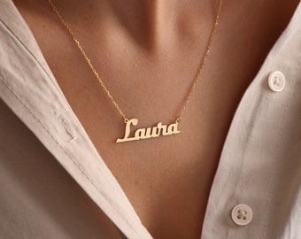 Gepersonaliseerde naam ketting, kleine naam ketting, sierlijke ketting, naam ketting, gepersonaliseerde sieraden, gepersonaliseerd cadeau, kerstcadeau