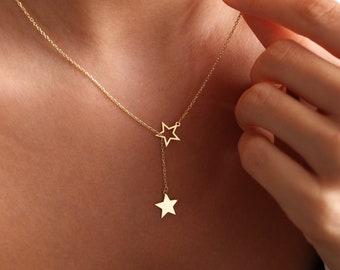 Star Charm Necklace, Tiny Star Necklace, Super Star Necklace, Star Choker, Stars Necklace, Layering Necklace, Gift for her, christmas gift