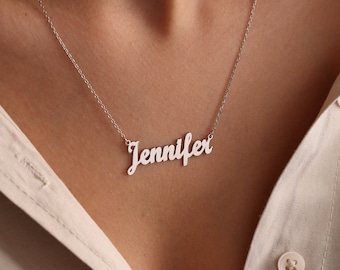 Personalized Name Necklace, Dainty Name Necklace, Gold Name Necklace, Custom Name Plate Necklace,Personalized Bridesmaids Gifts,Gift for her