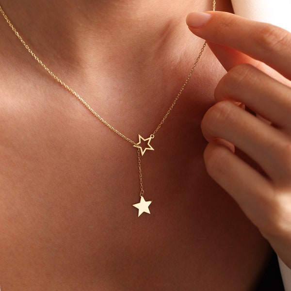 Collier de charme étoile, collier d’étoiles minuscules, collier super étoile, tour de cou étoile, collier d’étoiles, collier de superposition, cadeau pour elle, cadeau de Noël