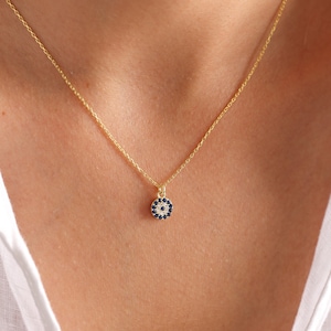 Silver Evil Eye Necklace, Protection Necklace, Kabbalah Necklace, Evil Eye Jewelry, Bridesmaid Jewelry, Mothers day gift, Gift For Her