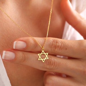 14K Solid Gold Star Of David Necklace, Silver Magen David, Tiny Silver Star Of David Necklace, Jewish Star Necklace, Star Of David Charm image 3