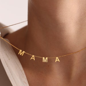 Collier de lettres personnalisé, collier initial, collier de nom personnalisé, collier de lettres espacées, bijoux de nom personnalisés, cadeau pour elle, vote image 6