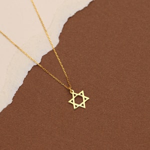 14K Solid Gold Star Of David Necklace, Silver Magen David, Tiny Silver Star Of David Necklace, Jewish Star Necklace, Star Of David Charm image 6