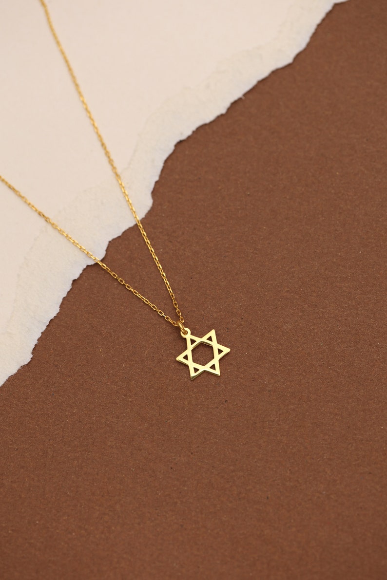 14K Solid Gold Star Of David Necklace, Silver Magen David, Tiny Silver Star Of David Necklace, Jewish Star Necklace, Star Of David Charm image 6