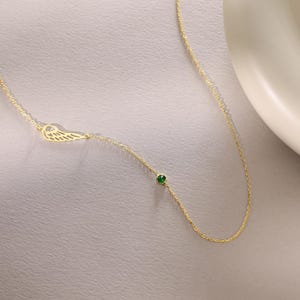 Engel Flügel Kette:Memorial Schmuck,Geburtsstein Geschenk Bild 5