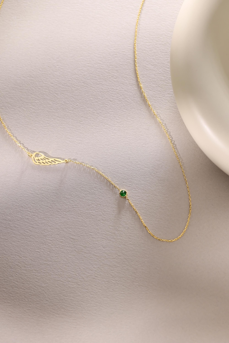 Engel Flügel Kette:Memorial Schmuck,Geburtsstein Geschenk Bild 5