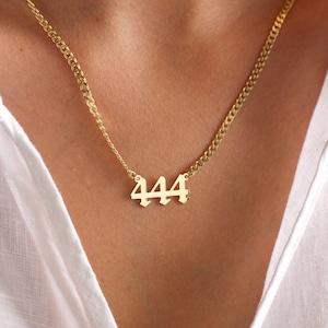 Angel Number Necklace, Number Necklace, 1111 Angel Number, 777 Angel Number, Lucky number Year Date Necklace, Gift For Her, Gift For Him,444