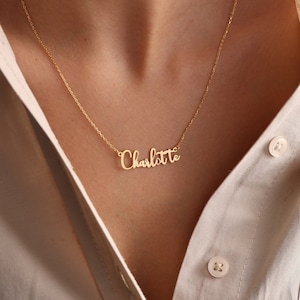 Colar com nome personalizado, colar com nome minúsculo, colar delicado, colar personalizado, colar manuscrito, joias personalizadas, presente para amante