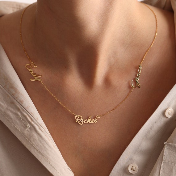Multiple Name Necklace, Family Necklace, Personalized Necklace, Dainty Triple Name Necklace, Custom Three Names Family Necklace,New Mom Gift