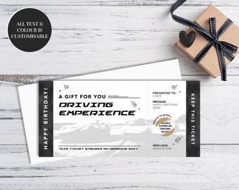 Personalised Driving Experience Card | Custom Birthday, Fathers Day Card, Surprise Scratch Off, Reveal Scratch Card + Envelope Included