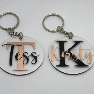 Personalised Keyring | Personalised Initial Name Keychain | Keychain | Custom Keyring | Hen Party | Bridesmaid | Gift | Birthday | Wedding