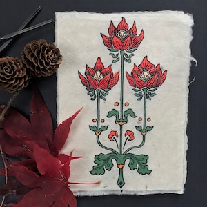 Handmade Linocut flower Print part 1
