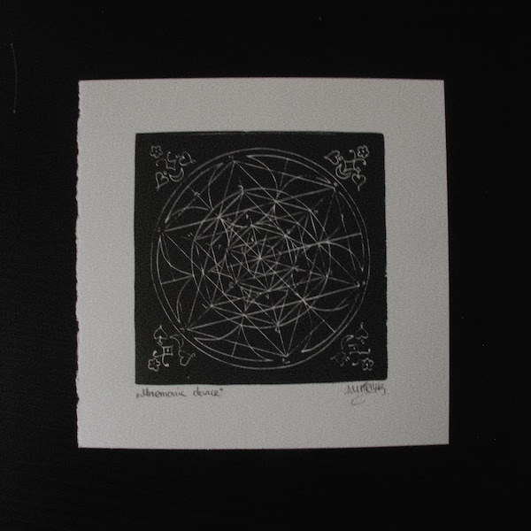 Giordano Bruno Handmade Linocut print Part 3, engraving,medieval art XVI century,принт.