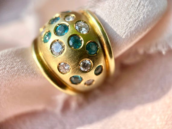 Epic Multi-Gem Bomb Statement Ring in Solid 14k G… - image 1
