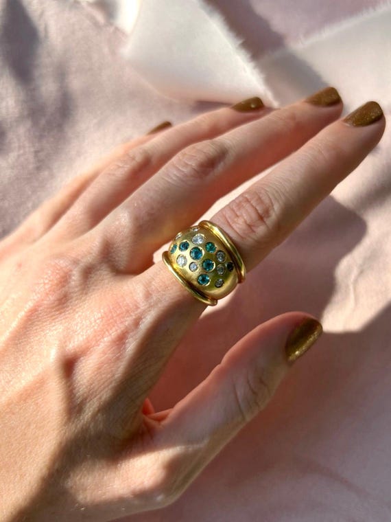 Epic Multi-Gem Bomb Statement Ring in Solid 14k G… - image 4