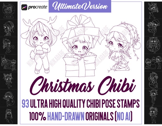 Procreate Chibi Poses Stamps Couple Poses Anime Figure -  Norway
