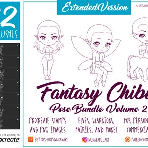 Procreate Body Poses Stamps, Procreate Fantasy Body Guide Brushes, Chibi Bases, Cartoon Stamps, Anime Eyes, Manga Faces