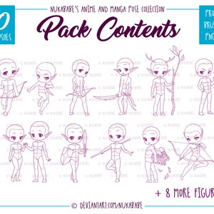 Chibi Procreate Brush Set, Body Stamps for Procreate, Drawing ...