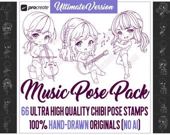 Chibi Stamps for Procreate, Chibi Base, Chibi Character Template, Procreate Anime, Procreate Figure Stamps, Chibi Faces, Chibi Base PNG
