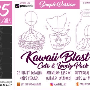 25 Procreate kawaii-penselenset, procreate chibi-houdingen, procreate anime, chibi-basis, anime-basis, procreate-emote, chibi-stempels, chibi-basis