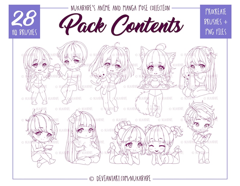 Comfy Chibi Procreate Brushes: Figure Stamps & Templates - Etsy