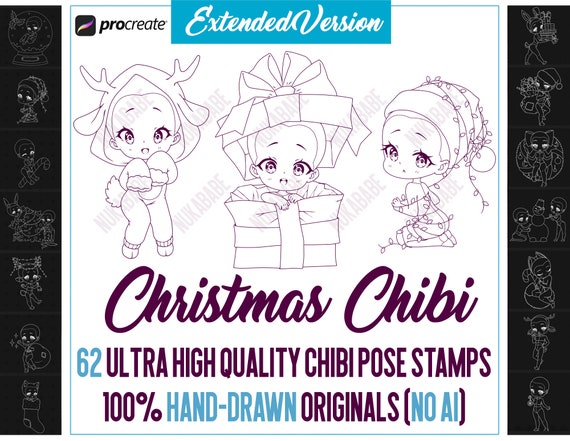 Procreate Chibi Poses Stamps Couple Poses Anime Figure -  Israel