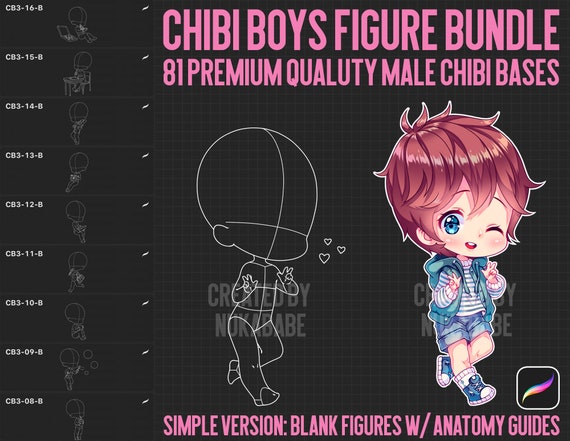 Procreate Chibi Base Chibi Pose Anime Chibi Stamp Guide Chibi