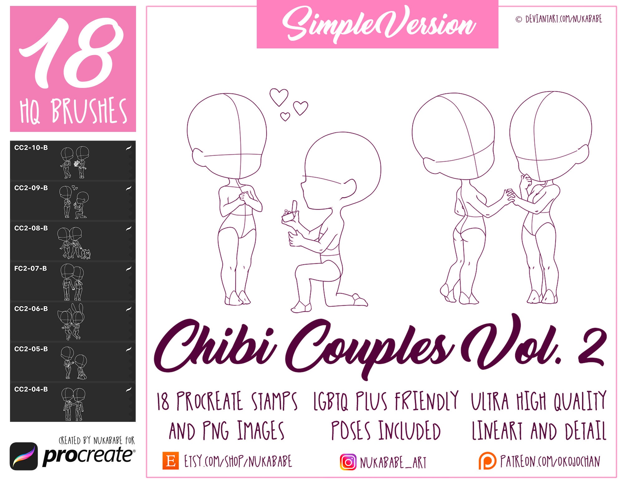 Chibi Body Stamp Love Edition: 24 Chibi Couple Base Poses