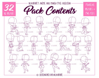 Procreate Chibi Base Chibi Pose Anime Chibi Stamp Guide Chibi Reference  Chibi Doll Procreate Pose Female Character Template P2U Base -  Norway