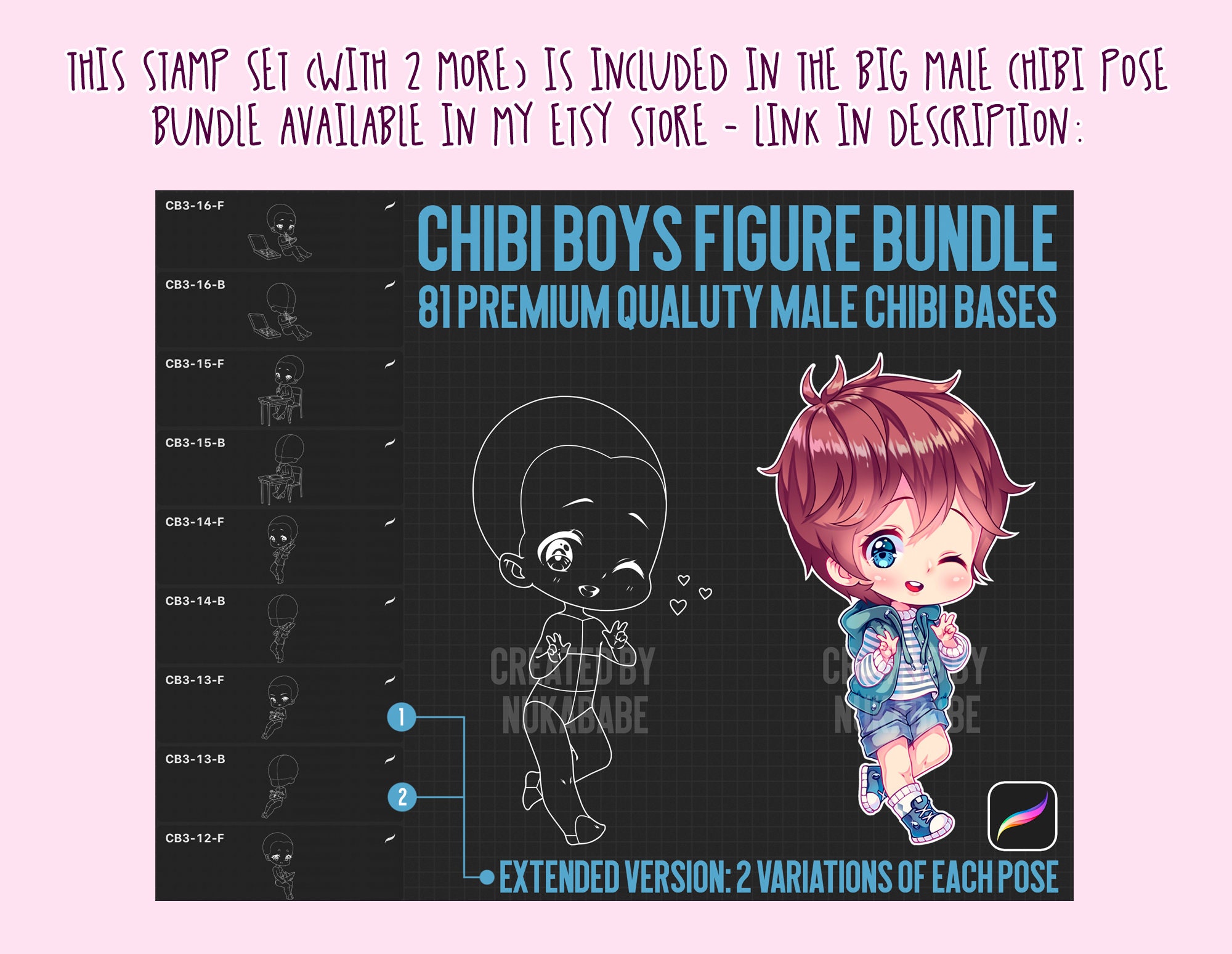 Chibi Body Stamp Wonderland: 26 Unique Chibi Base Poses