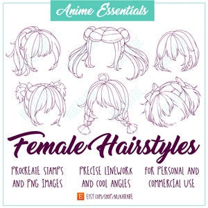 Anime hair, cartoon, hair, female png