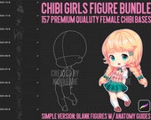 Procreate Chibi Poses Stamps, Couple Poses, Anime Figure Stamps, Manga  Poses With Eyes and Hair, Chibi Base, Guide Brushes, Valentine's Day 