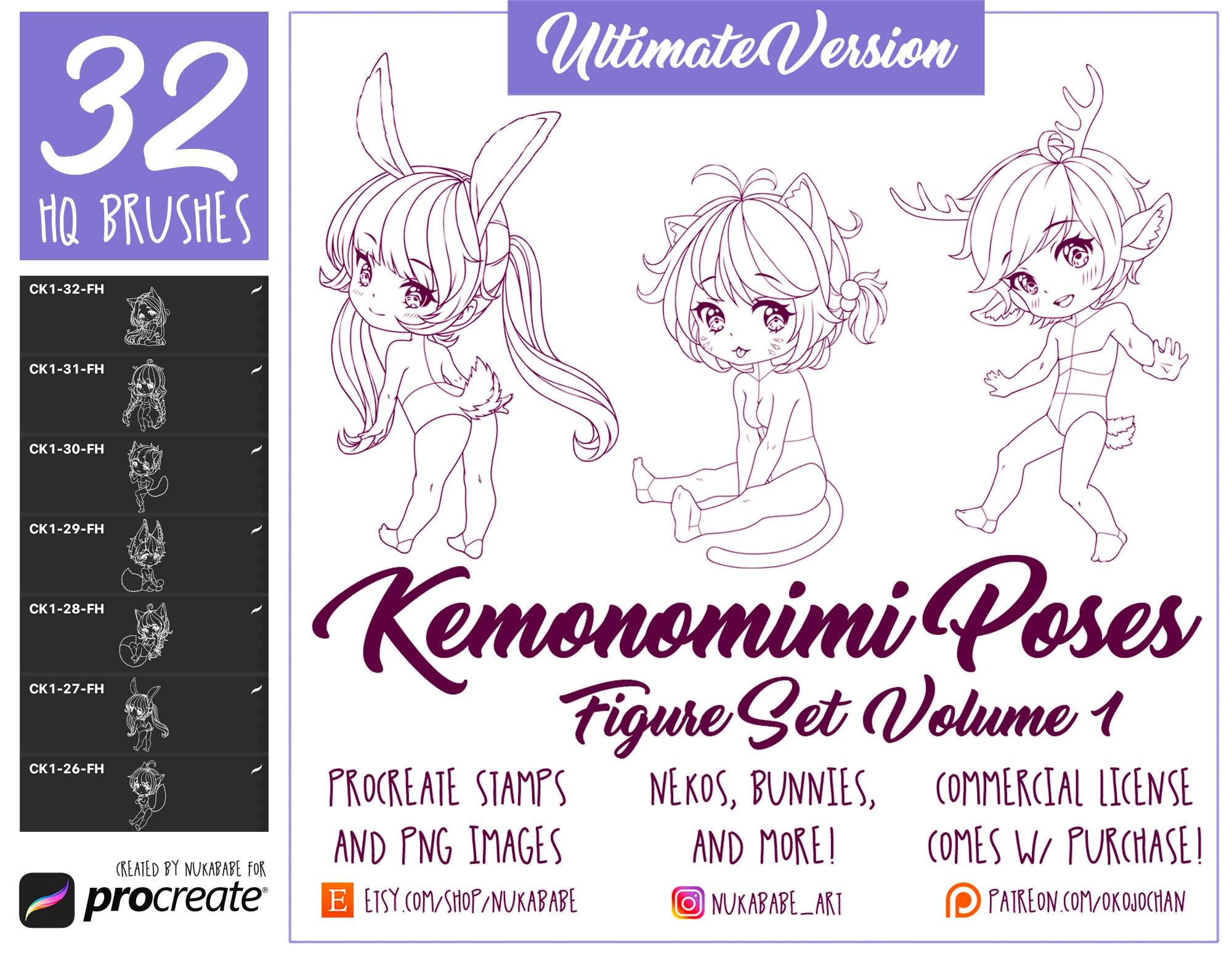 Procreate Chibi Poses Stamps, Couple Poses, Anime Figure Stamps, Manga  Poses With Eyes and Hair, Chibi Base, Guide Brushes, Valentine's Day 