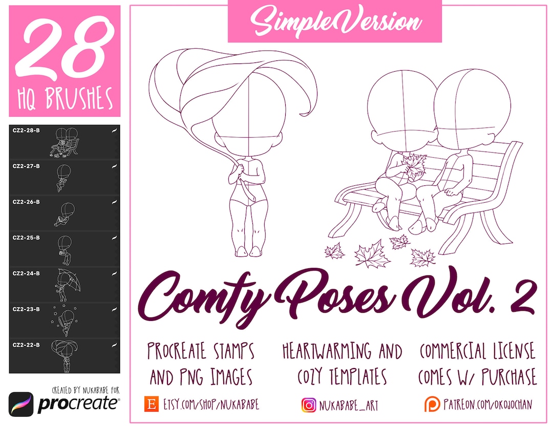 Chibi Procreate Stamp, Procreate Character Stamp, Chibi Base, Chibi ...