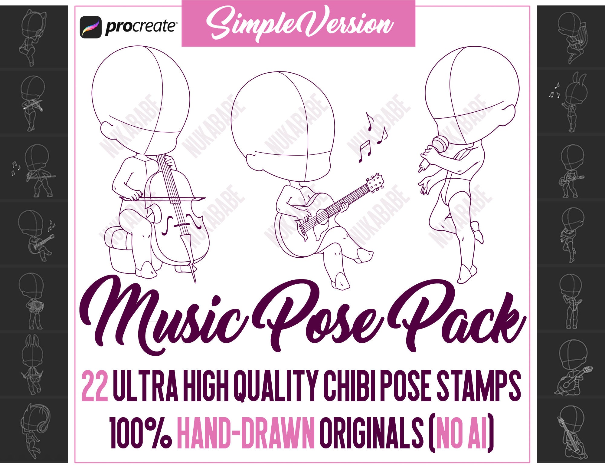 Procreate Chibi Base Chibi Pose Anime Chibi Stamp Guide Chibi Reference  Chibi Doll Procreate Pose Female Character Template P2U Base -  Norway