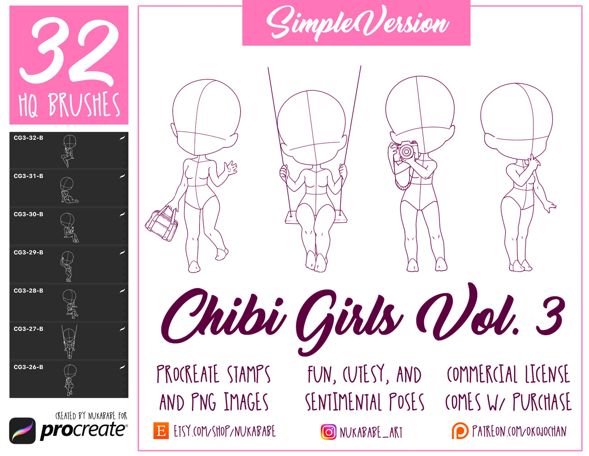 Procreate Chibi Base Chibi Pose Anime Chibi Stamp Guide -  Portugal