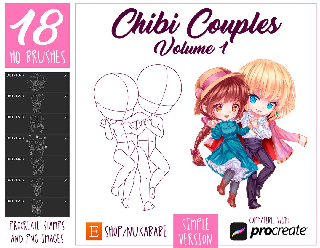 Chibi Body Stamp Love Edition: 24 Chibi Couple Base Poses