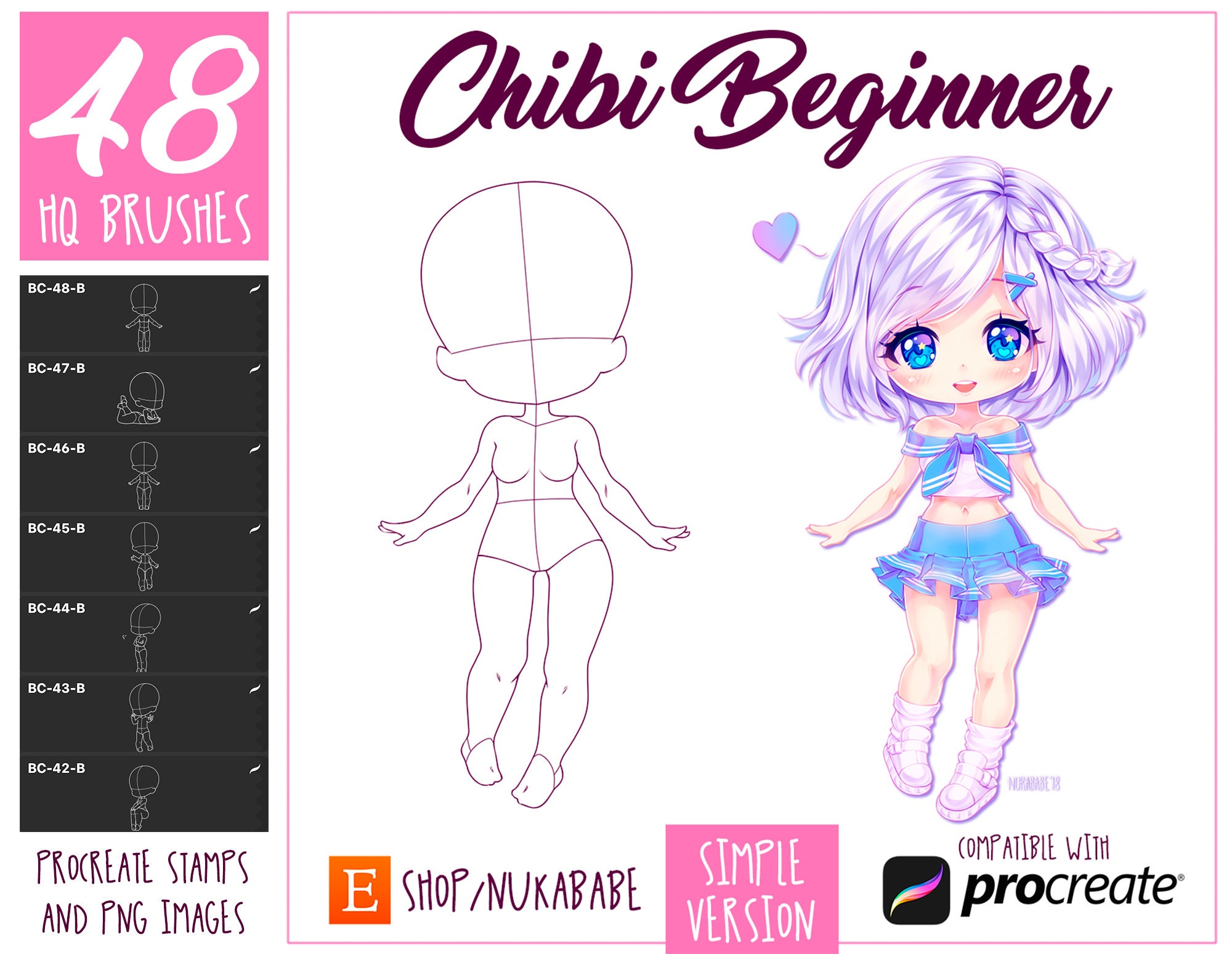 Chibi Beginner Procreate Brush Set Body Stamps for Procreate - Etsy Canada Chibi Beginner Procreate Brush Set Body Stamps For Procreate - Etsy Canada