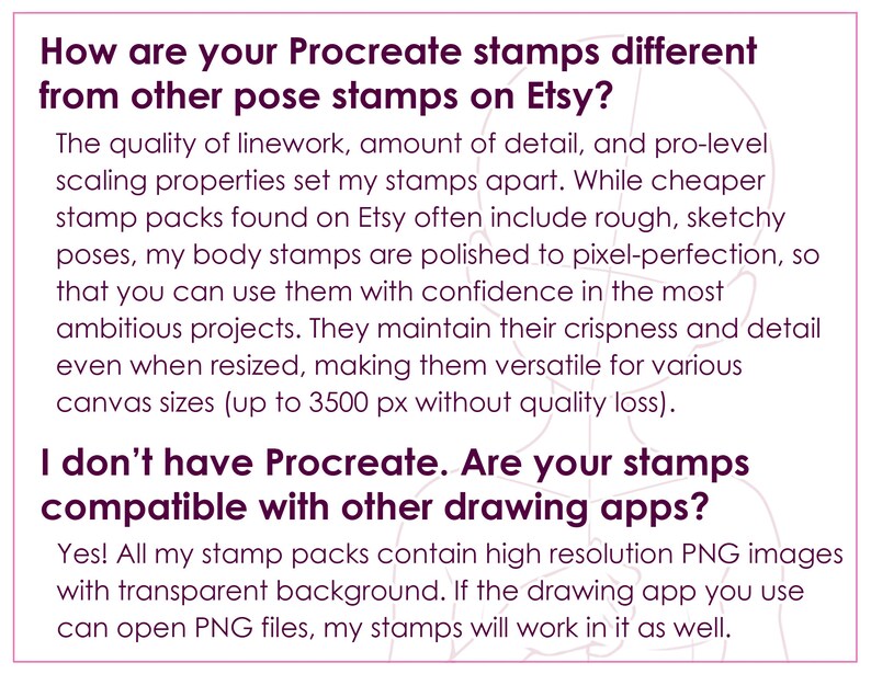 25 Anime Figure Stamps: Procreate Pose Brushes (PNG Included) image 4