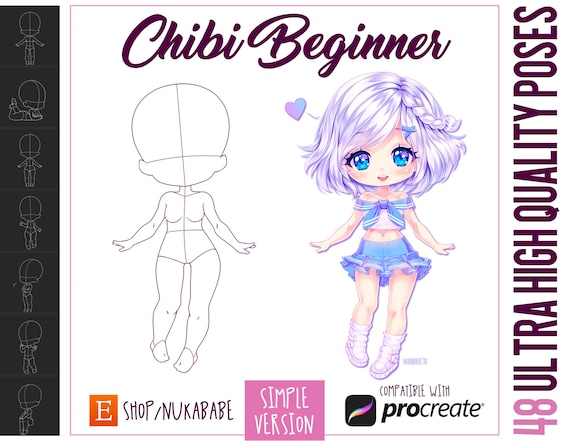 Super Deform Pose Collection Girl Kawaii Character How to Draw